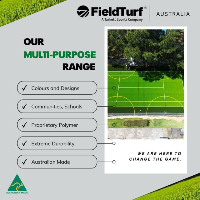 #Education 

School is back...that means plenty of sports and activities both indoor & outdoor ⚽🏀🏏

We understand that schools need to keep up with a busy schedule - our Multi-Purpose range is up to the task! 

Find out more on our Multi-Purpose range here 🔍 : https://www.fieldturf.com.au/sports/multi-purpose/

Get in contact with our team of Experts : 

📧 info.australia@fieldturf.com
📞 02 9316 7244

#changethegame #fortheplayers #multipurpose #multisport #artificialgrass #artificialturf